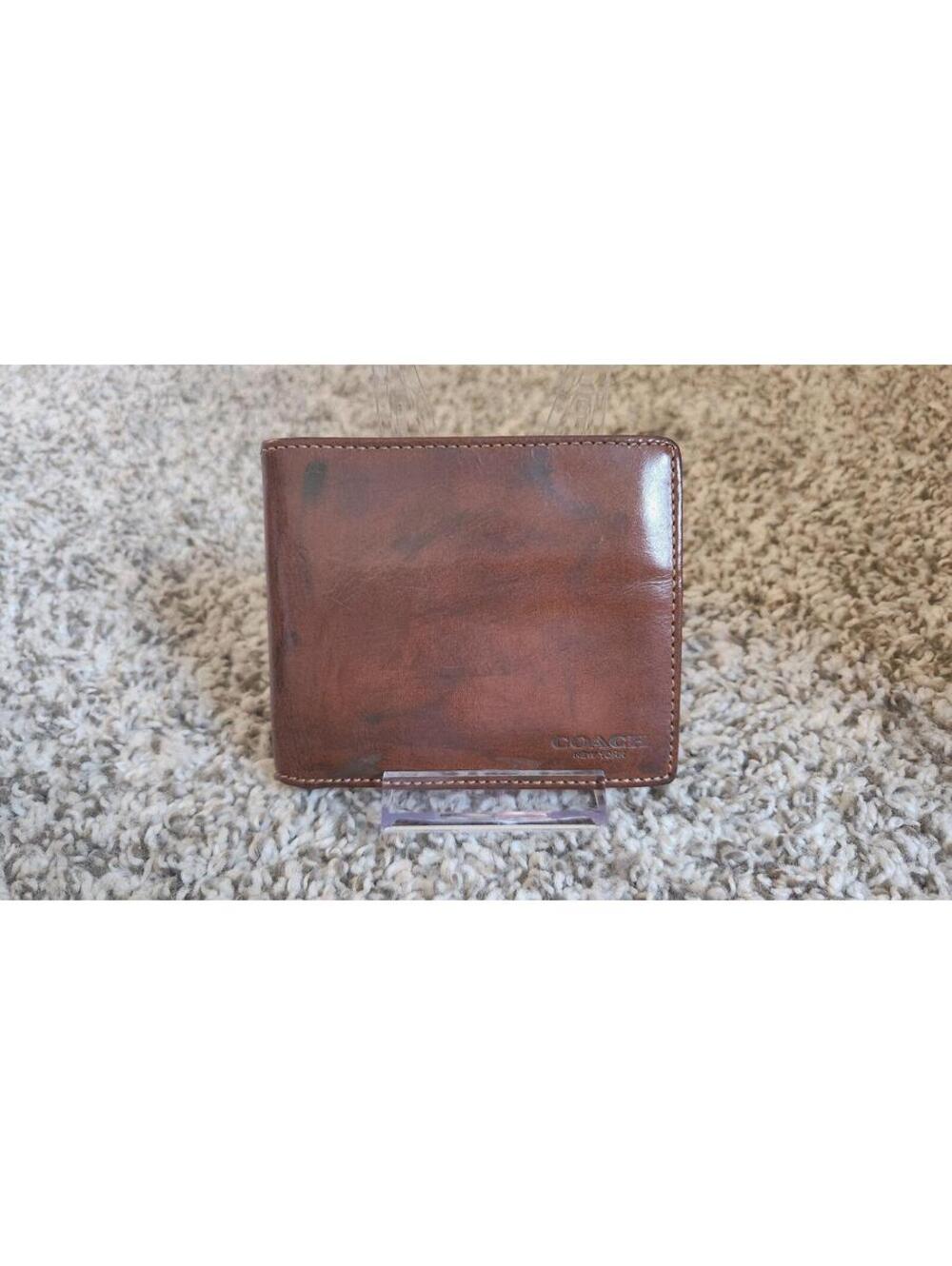 Vintage Coach Brown Leather Bifold Wallet – Genuine Leather–Classic Men's Wallet